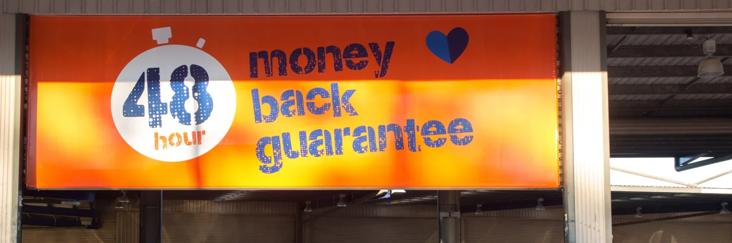 Our 48 Hour Money Back Guarantee banner