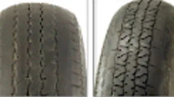 Double sided shoulder wear due to under inflation. The lack of pressure means the centre of the tyre is not supporting the load.